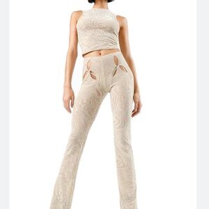 I.AM.GIA Beige Swirl Skinny Jumpsuit